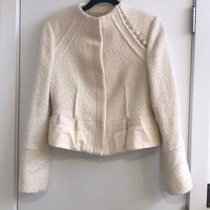 BCBG cream wool boucle jacket, sz S